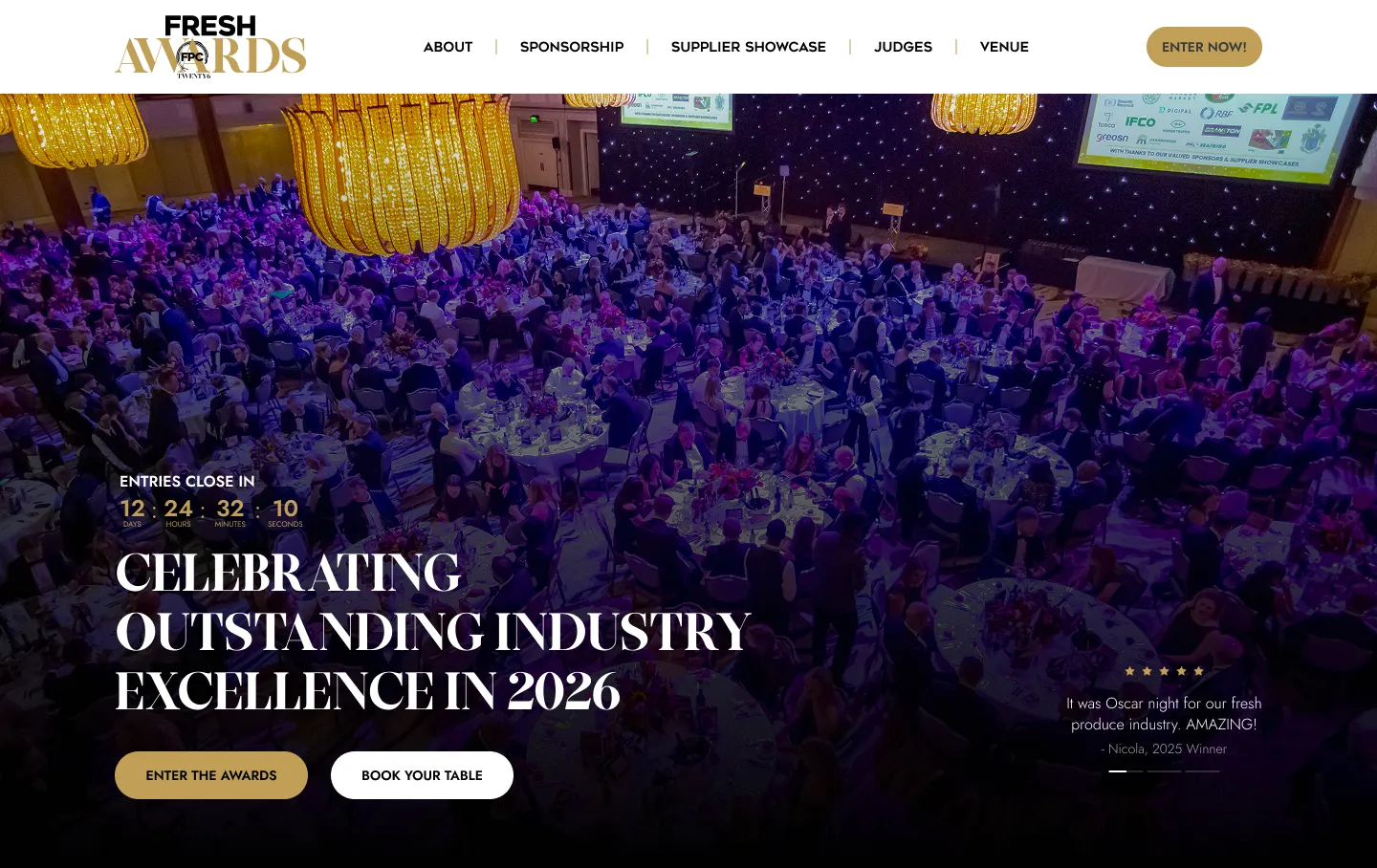 Fresh Awards event site designed by Piximco Studio